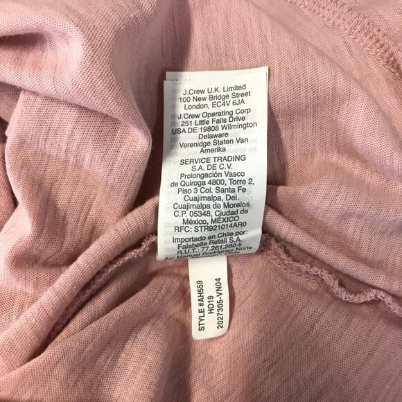 J Crew Womens Pink Ruffle Scoop Neck Long Sleeve Top Size L - Picture 8 of 8